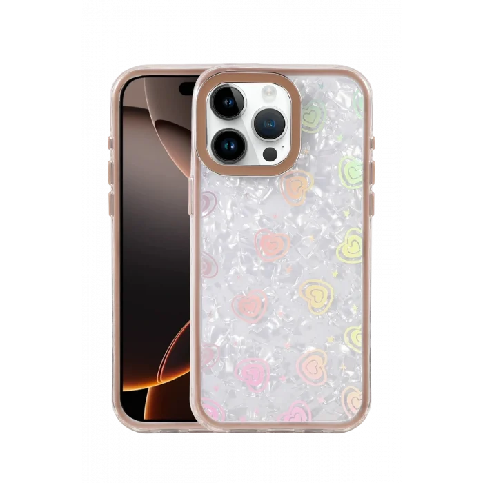 Mey İthalat®   iPhone 15 Pro Max Lumi Desenli Kapak - Çöl Titanyum
