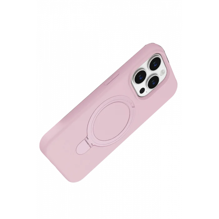Mey İthalat®   iPhone 15 Pro Max Regal Magsafe Standlı Kapak - Açık Pembe