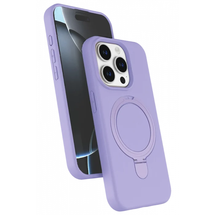 Mey İthalat®   iPhone 15 Pro Max Regal Magsafe Standlı Kapak - Lila