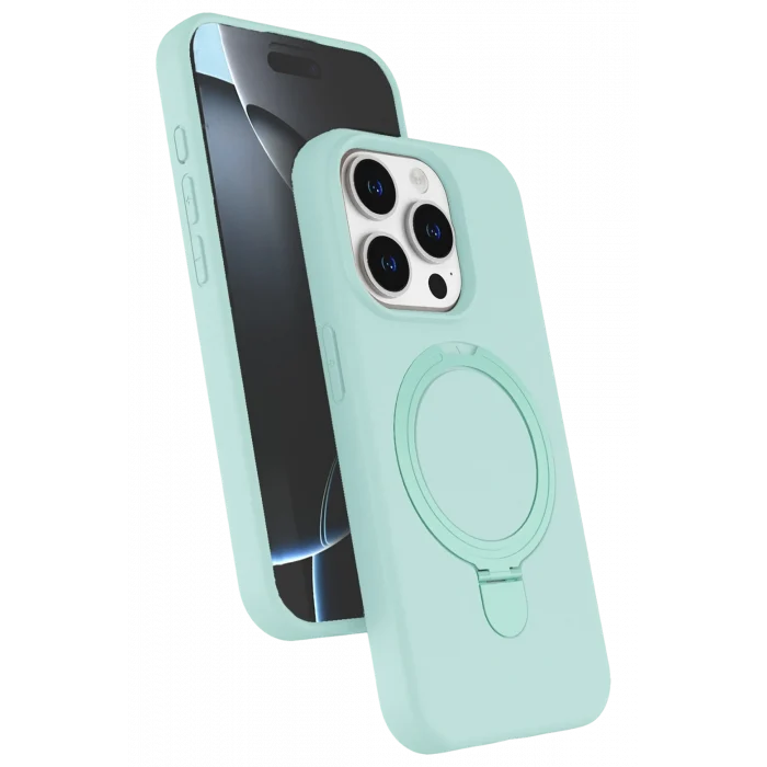 Mey İthalat®   iPhone 15 Pro Max Regal Magsafe Standlı Kapak - Su Yeşili