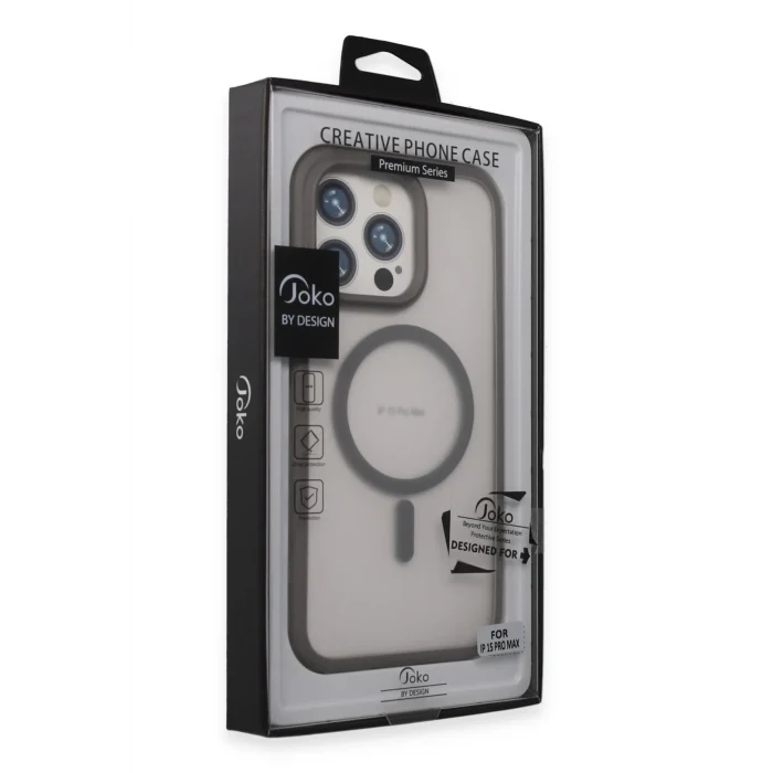 Mey İthalat®   iPhone 15 Pro Max Toras Airbag Magsafe Kapak - Titan Gri