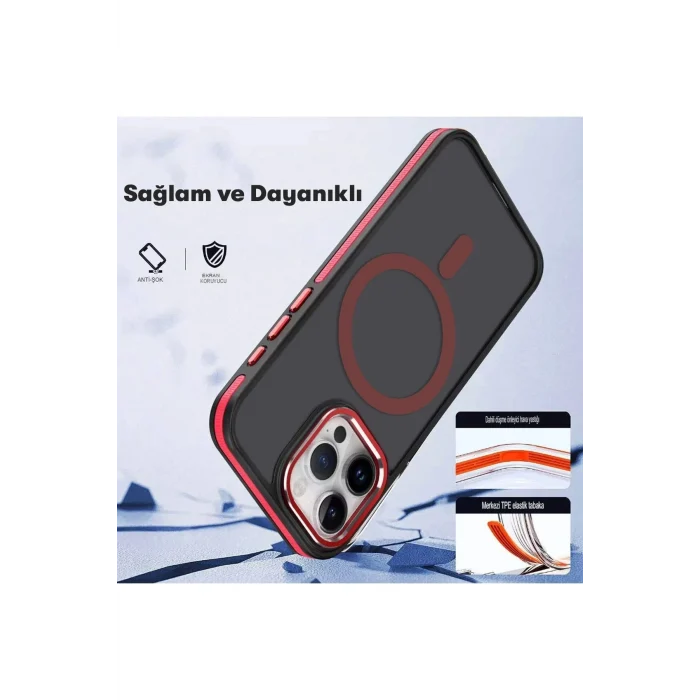 Mey İthalat®   iPhone 15 Pro Max Winner Magsafe Kapak - Lacivert