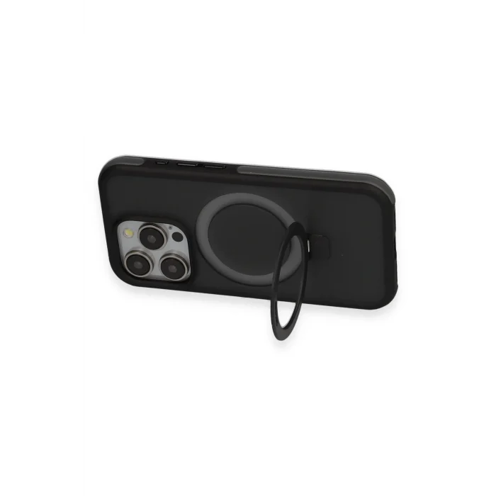 Mey İthalat®   iPhone 15 Pro Max Zorda Airbag Magsafe Standlı Kapak - Titan Gri