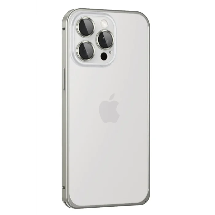 Mey İthalat®   iPhone 15 Pro Metal Bumper Mat Kapak - Gri