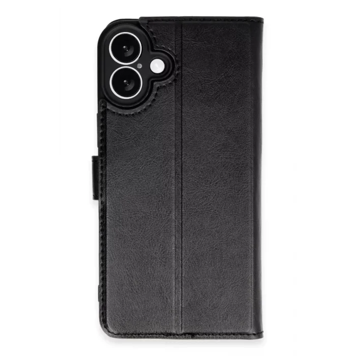 Mey İthalat®   iPhone 16 Kılıf Trend S Plus Kapaklı Kılıf - Siyah