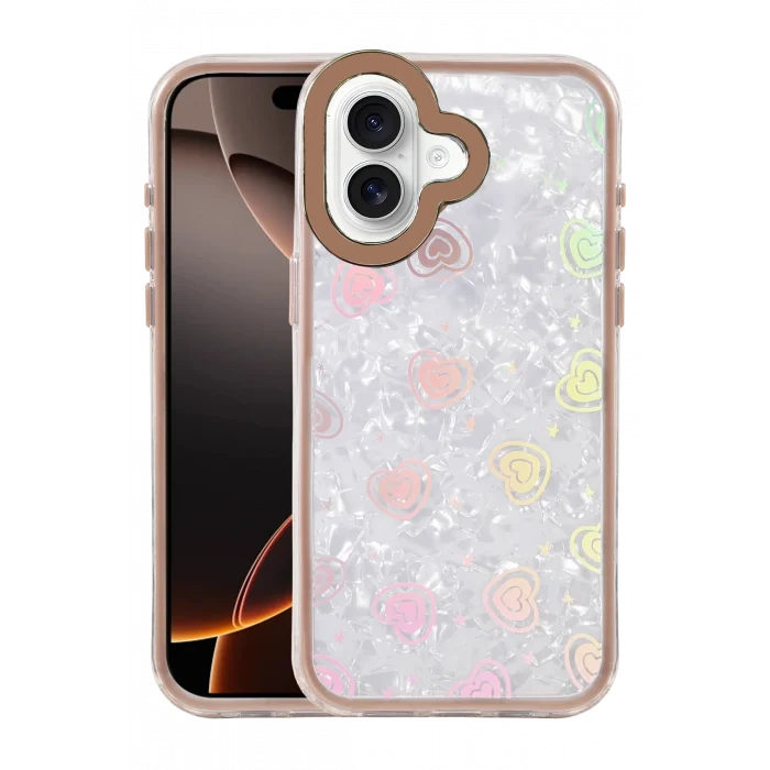 Mey İthalat®   iPhone 16 Lumi Desenli Kapak - Çöl Titanyum