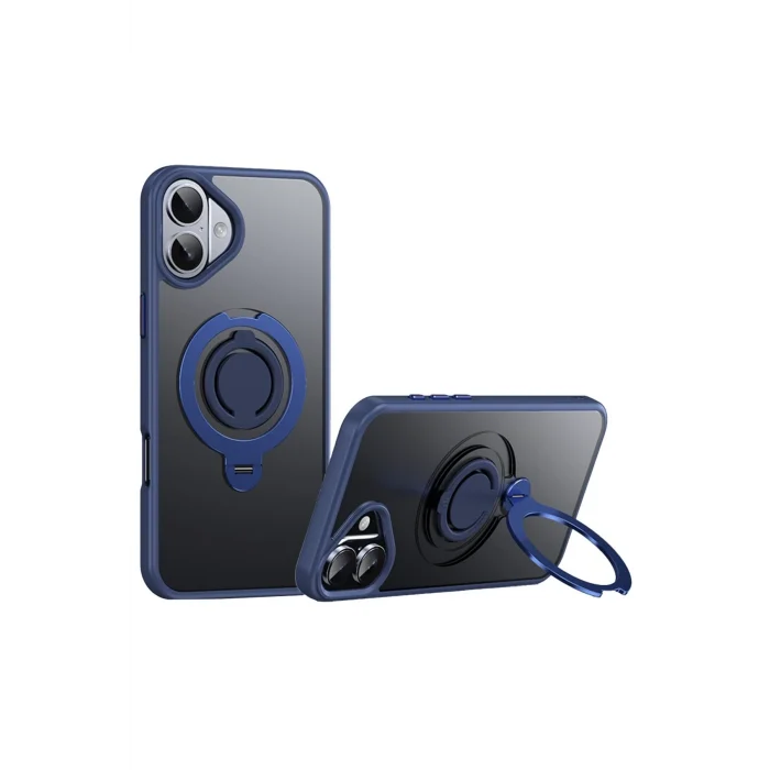 Mey İthalat®   iPhone 16 Plus Avatar 360 Dönen Magsafe Kapak - Lacivert