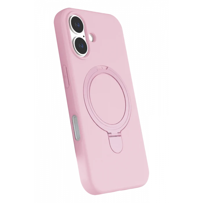 Mey İthalat®   iPhone 16 Plus Regal Magsafe Standlı Kapak - Açık Pembe