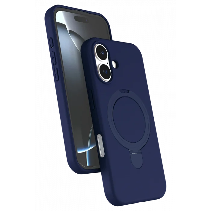 Mey İthalat®   iPhone 16 Plus Regal Magsafe Standlı Kapak - Lacivert