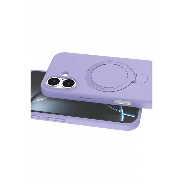 Mey İthalat®   iPhone 16 Plus Regal Magsafe Standlı Kapak - Lila