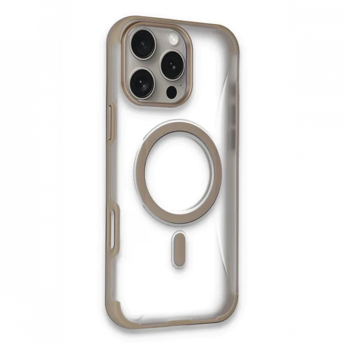 Mey İthalat®   iPhone 16 Pro Hilton Magsafe Kapak - Gold