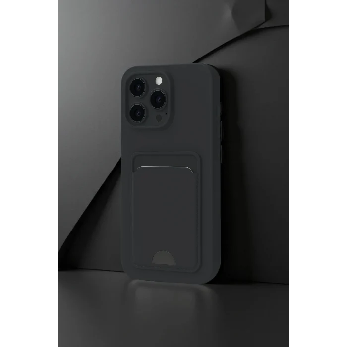 Mey İthalat®   iPhone 16 Pro Kılıf Kelvin Kartvizitli Silikon - Derin Mor
