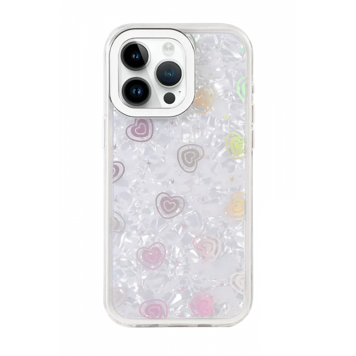 Mey İthalat®   iPhone 16 Pro Lumi Desenli Kapak - Beyaz