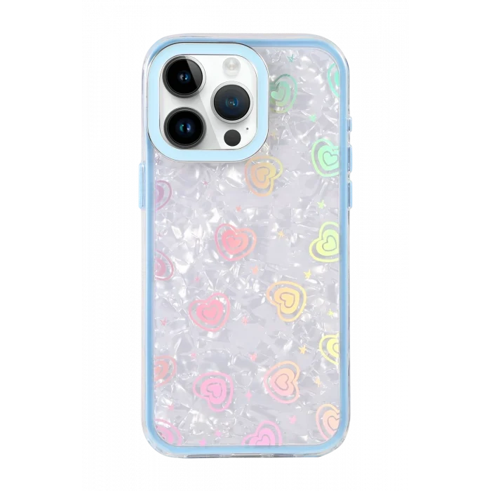 Mey İthalat®   iPhone 16 Pro Lumi Desenli Kapak - Mavi