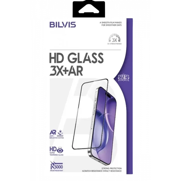 Mey İthalat®   iPhone 16 Pro Max Bilvis 3X AR HD Cam Ekran Koruyucu - Siyah