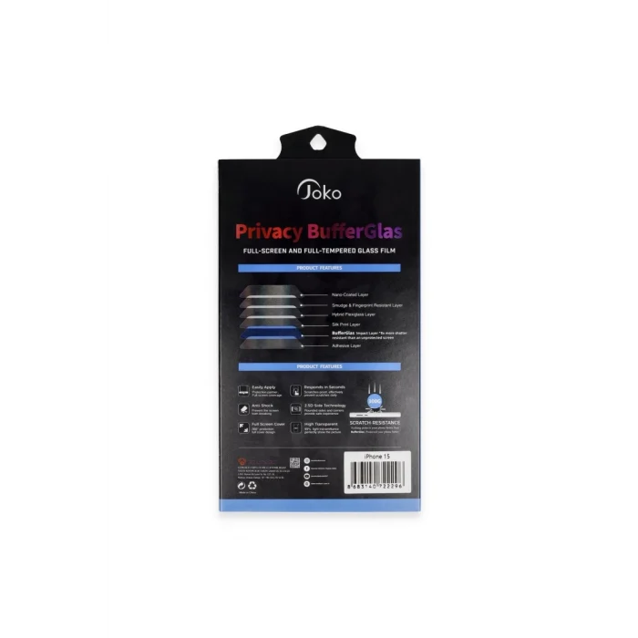 Mey İthalat®   iPhone 16 Pro Max Buffer Hayalet Cam Ekran Koruyucu - Siyah