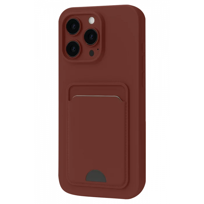 Mey İthalat®   iPhone 16 Pro Max Kılıf Kelvin Kartvizitli Silikon - Bordo