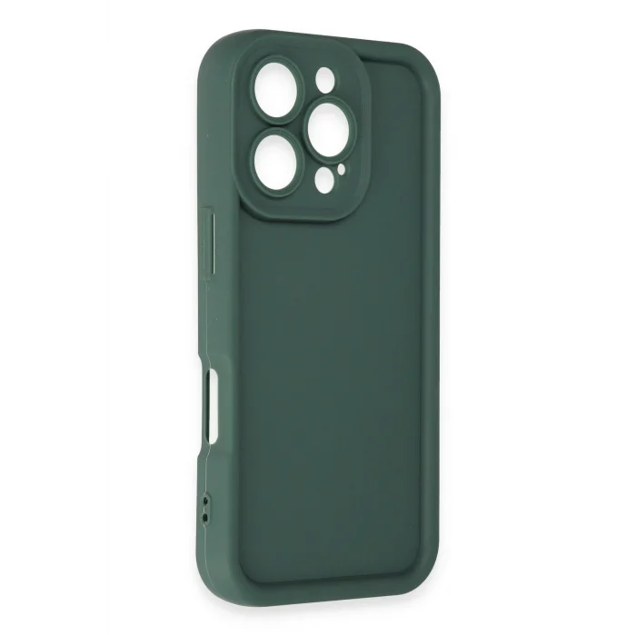 Mey İthalat®   iPhone 16 Pro Max Kılıf Viera Silikon - Koyu Yeşil