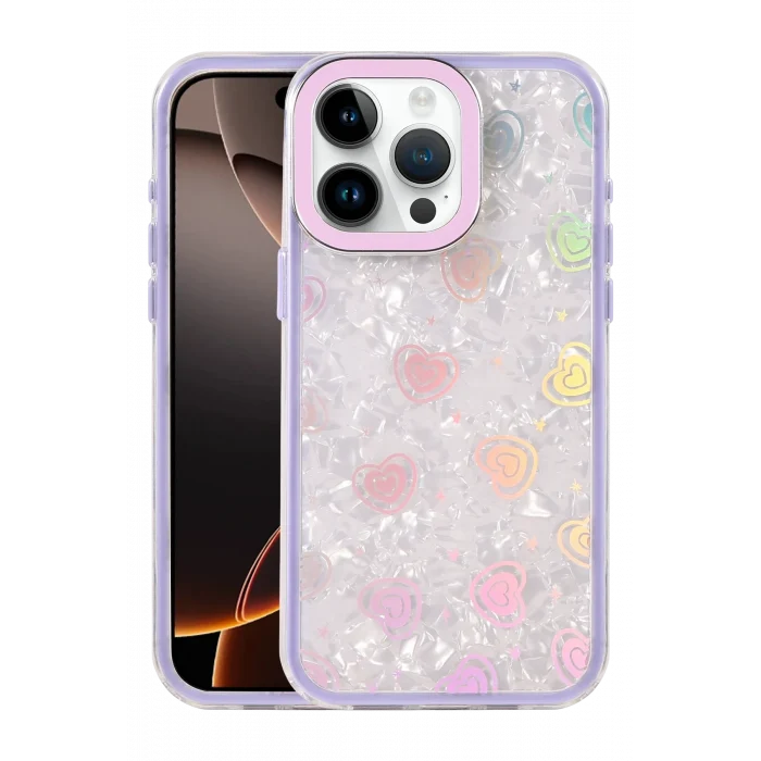 Mey İthalat®   iPhone 16 Pro Max Lumi Desenli Kapak - Mor