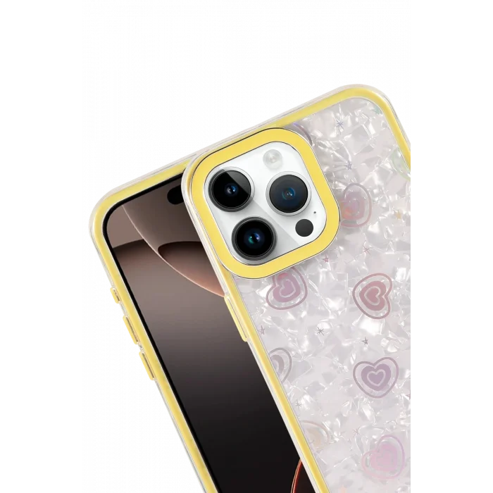 Mey İthalat®   iPhone 16 Pro Max Lumi Desenli Kapak - Sarı