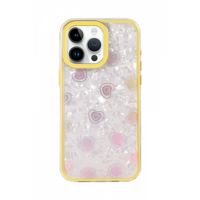 Mey İthalat®   iPhone 16 Pro Max Lumi Desenli Kapak - Sarı
