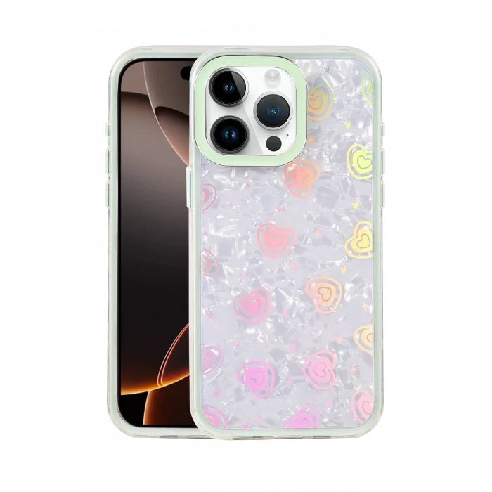 Mey İthalat®   iPhone 16 Pro Max Lumi Desenli Kapak - Yeşil
