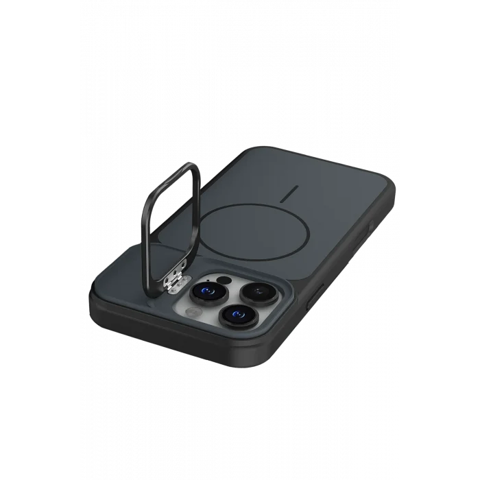 Mey İthalat®   iPhone 16 Pro Max Pale Magsafe Standlı Kapak - Siyah