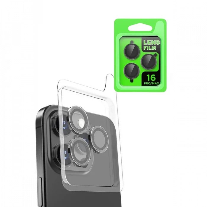 Mey İthalat®   iPhone 16 Pro Max Raze Metal Kamera Lens - Siyah
