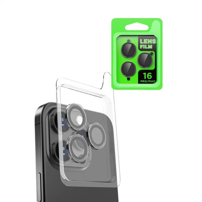Mey İthalat®   iPhone 16 Pro Max Raze Metal Kamera Lens - Siyah