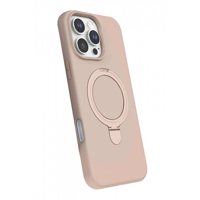 Mey İthalat®   iPhone 16 Pro Regal Magsafe Standlı Kapak - Çöl Titanyum