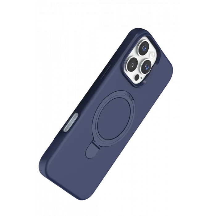 Mey İthalat®   iPhone 16 Pro Regal Magsafe Standlı Kapak - Lacivert