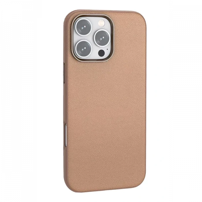 Mey İthalat®   iPhone 16 Pro Wonder Deri Magsafe Kapak - Bronz