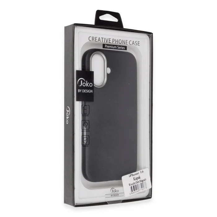 Mey İthalat®   iPhone 16 Wonder Deri Magsafe Kapak - Siyah