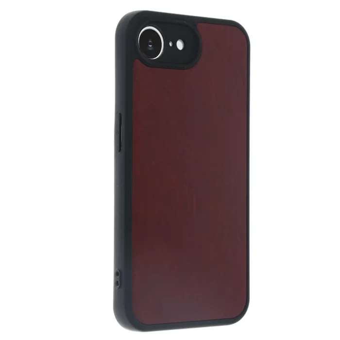 Mey İthalat®   iPhone 16E Kılıf Aras Deri Kapak - Bordo