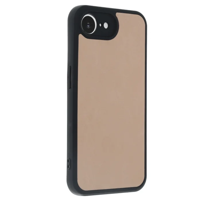 Mey İthalat®   iPhone 16E Kılıf Aras Deri Kapak - Pudra