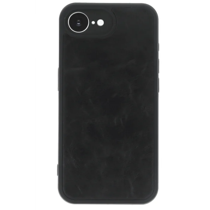 Mey İthalat®   iPhone 16E Kılıf Aras Deri Kapak - Siyah