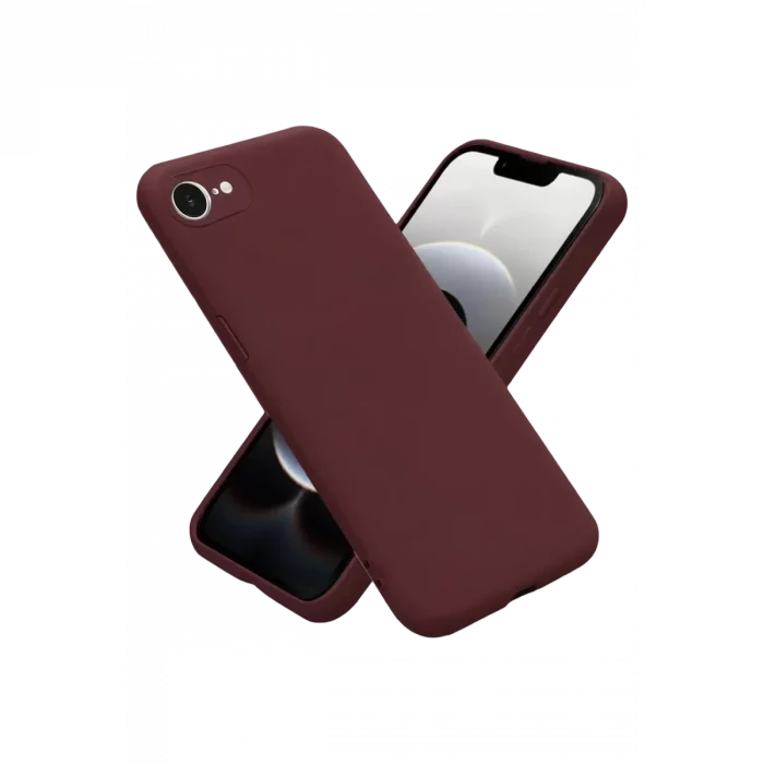 Mey İthalat®   iPhone 16E Kılıf First Silikon - Bordo