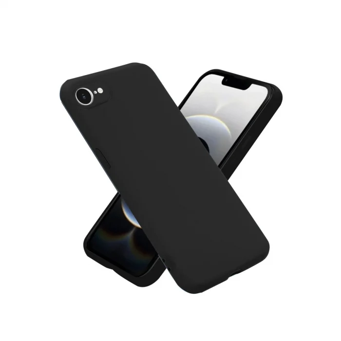 Mey İthalat®   iPhone 16E Kılıf Nano içi Kadife Silikon - Siyah