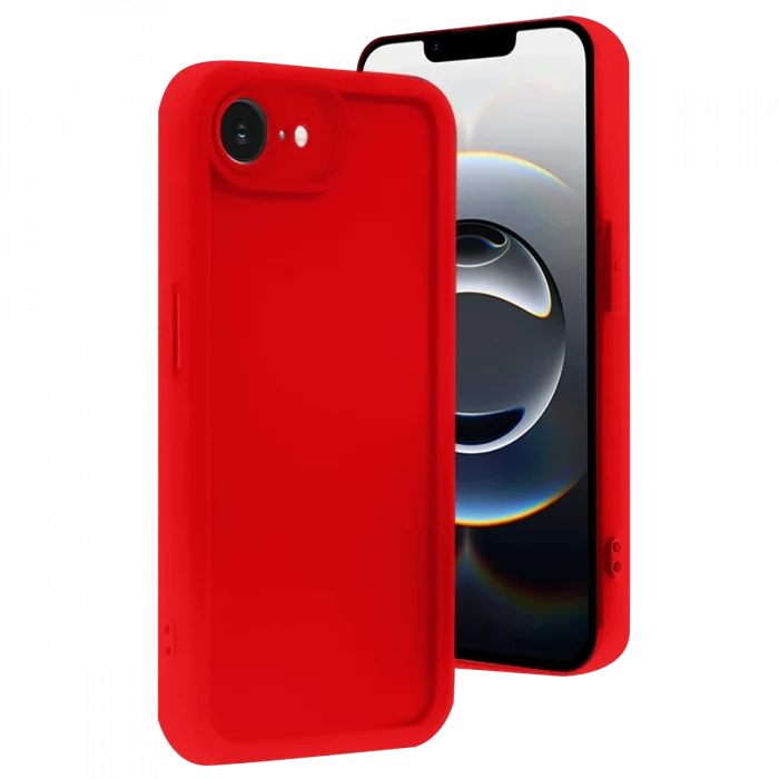Mey İthalat®   iPhone 16E Kılıf Viera Silikon - Kırmızı