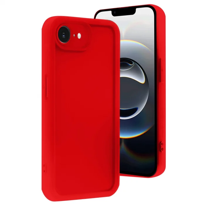 Mey İthalat®   iPhone 16E Kılıf Viera Silikon - Kırmızı