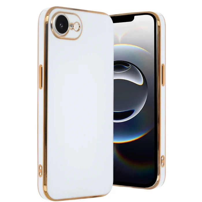 Mey İthalat®   iPhone 16E Kılıf Volet Silikon - Beyaz