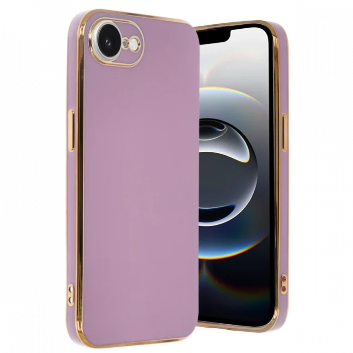 Mey İthalat®   iPhone 16E Kılıf Volet Silikon - Mor