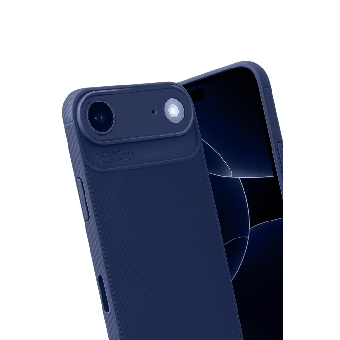 Mey İthalat®   iPhone 17 Air Auto Focus Karbon Kapak - Lacivert