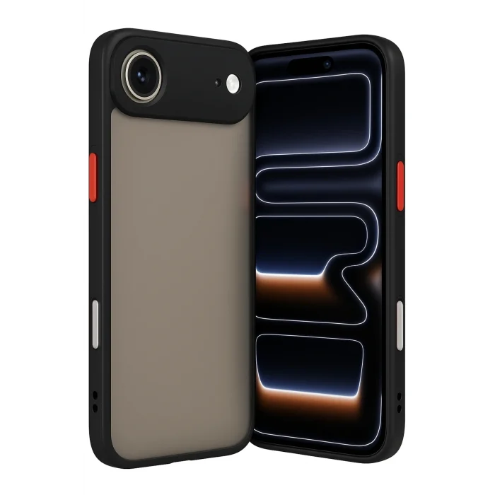 Mey İthalat®   iPhone 17 Air Kılıf Montreal Silikon Kapak - Siyah
