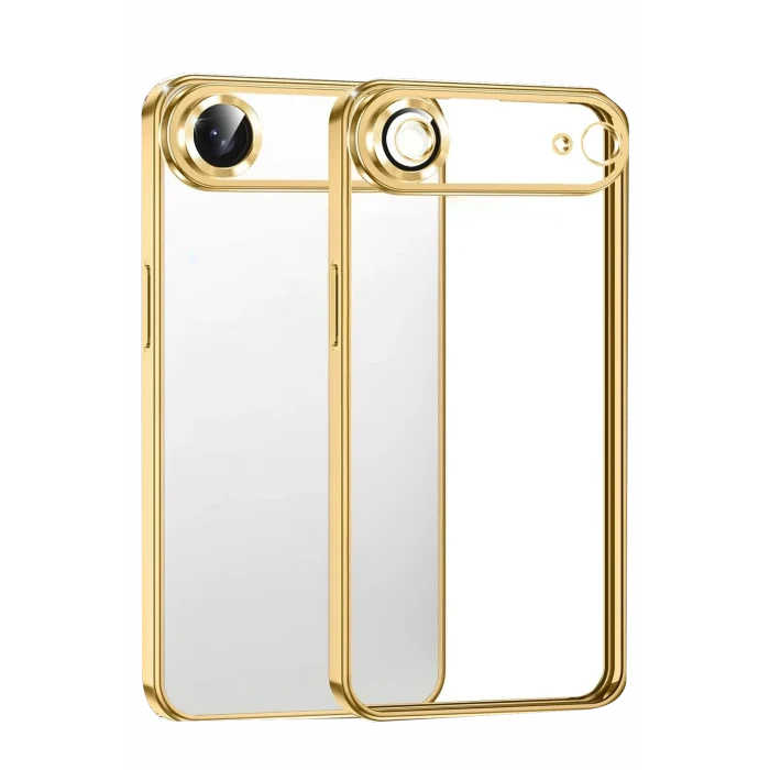 Mey İthalat®   iPhone 17 Air  Lensli Silikon - Gold