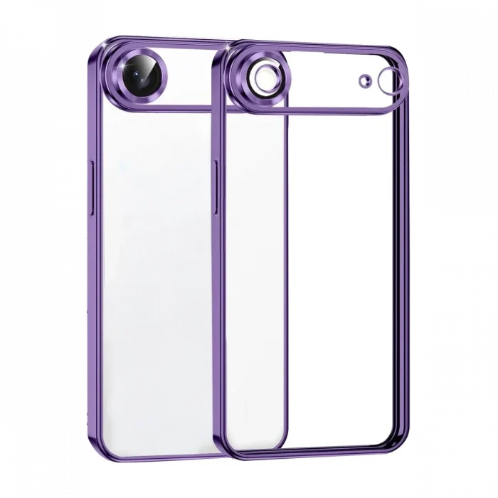 Mey İthalat®   iPhone 17 Air  Lensli Silikon - Mor