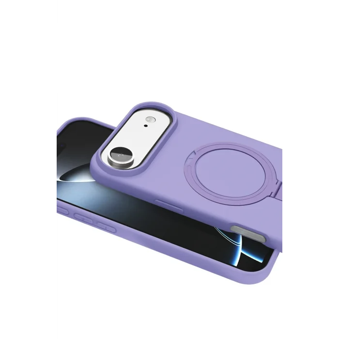 Mey İthalat®   iPhone 17 Air Regal Magsafe Standlı Kapak - Lila