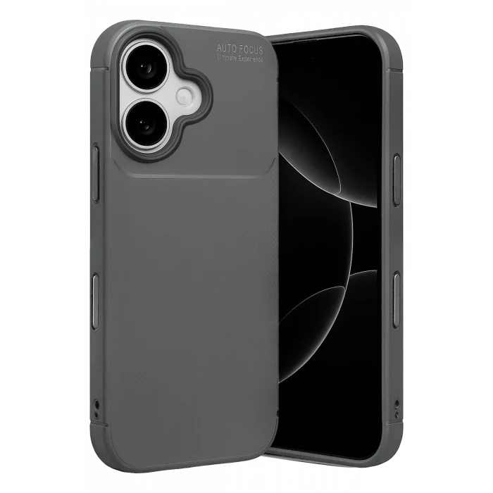 Mey İthalat®   iPhone 17 Auto Focus Karbon Kapak - Gri