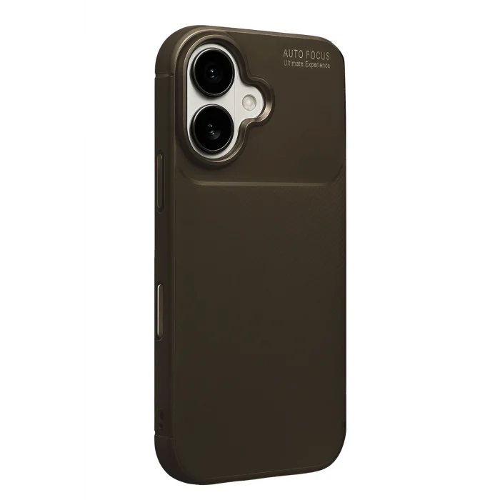 Mey İthalat®   iPhone 17 Auto Focus Karbon Kapak - Kahverengi