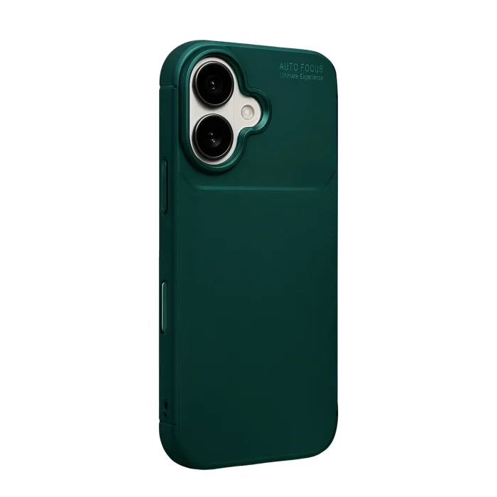 Mey İthalat®   iPhone 17 Auto Focus Karbon Kapak - Koyu Yeşil